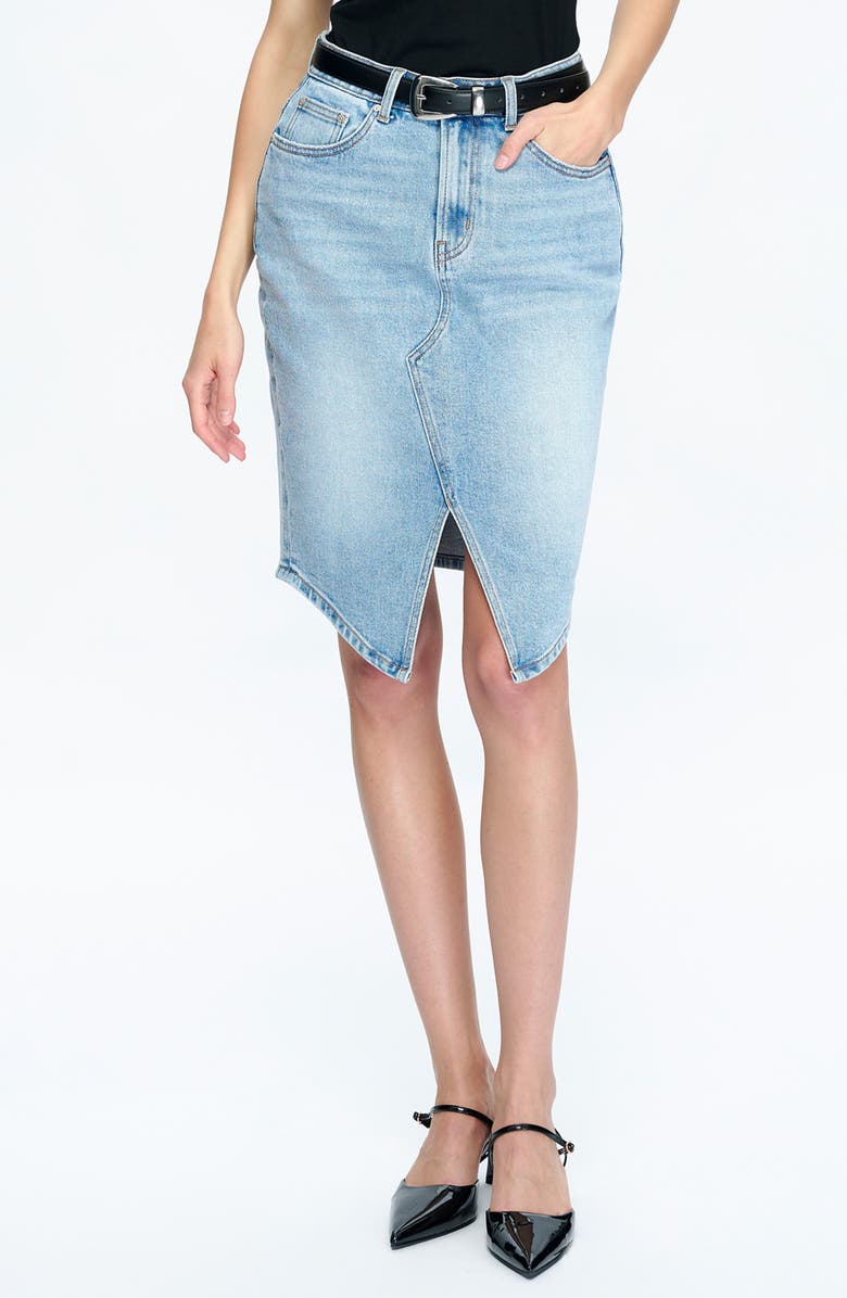 Bayeas Tara Mid Rise Front Slit Midi Skirt, Main, color, Cobalt Blue