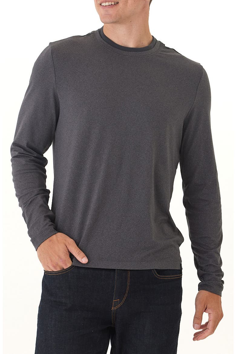 Parker Heather Luxe Long Sleeve T-Shirt, Main, color, HEATHER CHARCOAL