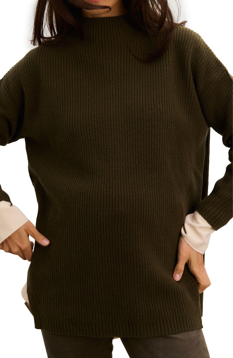 HATCH The Cozy Shaker Turtleneck, Main, color, Olive