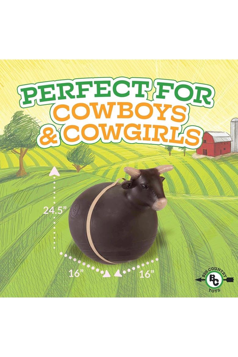 Inflatable Bouncy Bull Rodeo Ride On Toy, Alternate, color, Brown