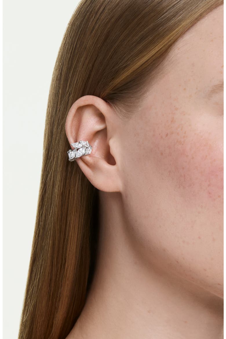 Mesmera Set of 2 Ear Cuffs, Alternate, color, WHITE CRYSTAL RHODIUM