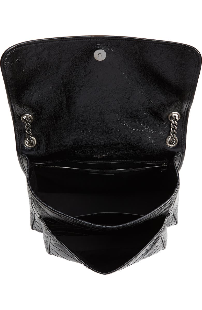 Saint Laurent Large Niki Crinkled Matelassé Leather Shoulder Bag, Alternate, color,