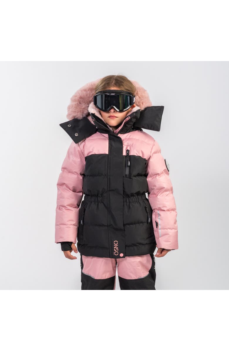 ÖSNO Angel Luxury Snowsuit Complete With Plush Blush Fur Accents, Main, color, Pink Fur
