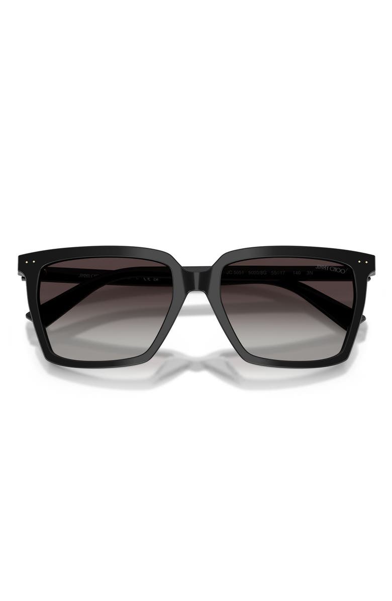 Jimmy Choo 55mm Square Sunglasses, Alternate, color, Black / Gradient Gray