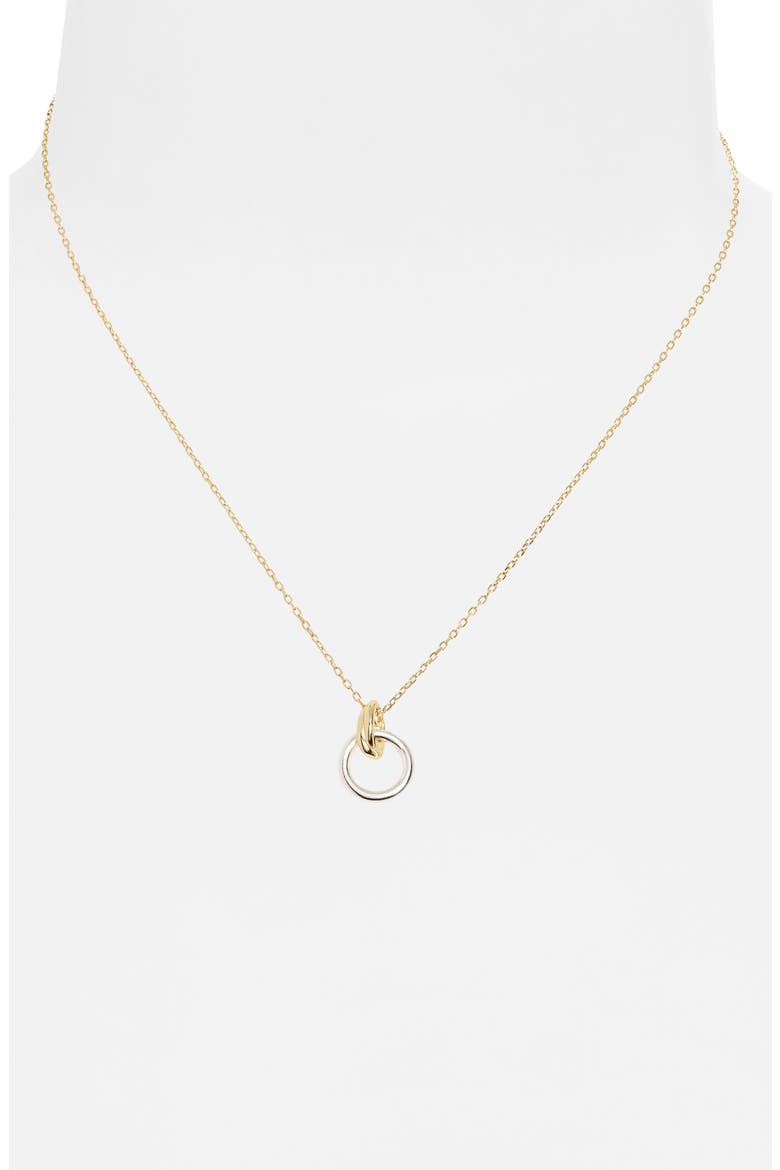 Knot Drop Pendant Necklace, Alternate, color, TWO TONE