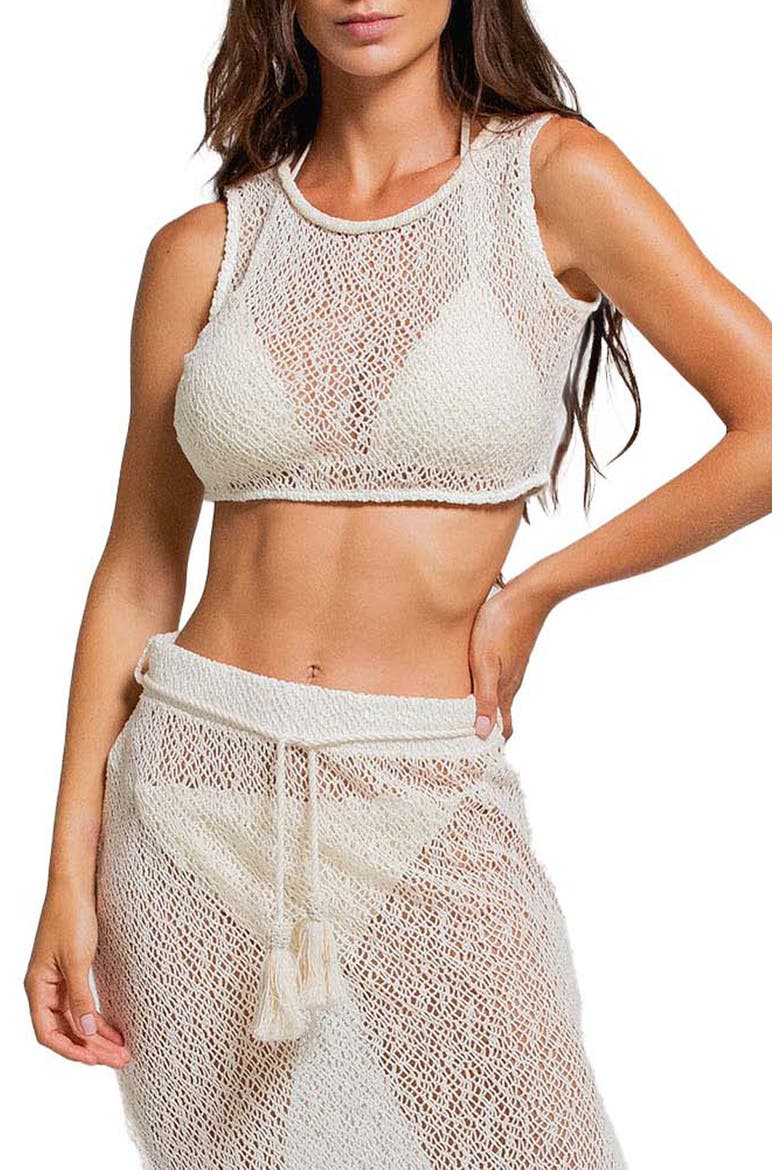 Sheer Crop Cotton Blend Crochet Cover-Up Top, Main, color, NATURAL COLOR