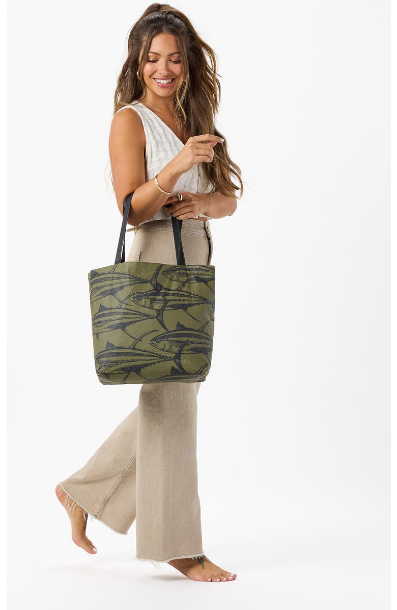 Aloha Collection Ahi Reversible Water Resistant Tyvek<sup>®</sup> Tote, Alternate, color, Olive/ Black