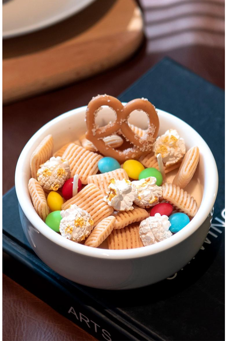 Snack Bowl Candle, Alternate, color, Light Beige / Multi