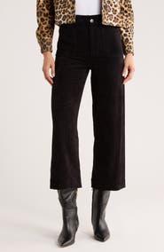 T Tahari Wide Leg Cropped Corduroy Pants