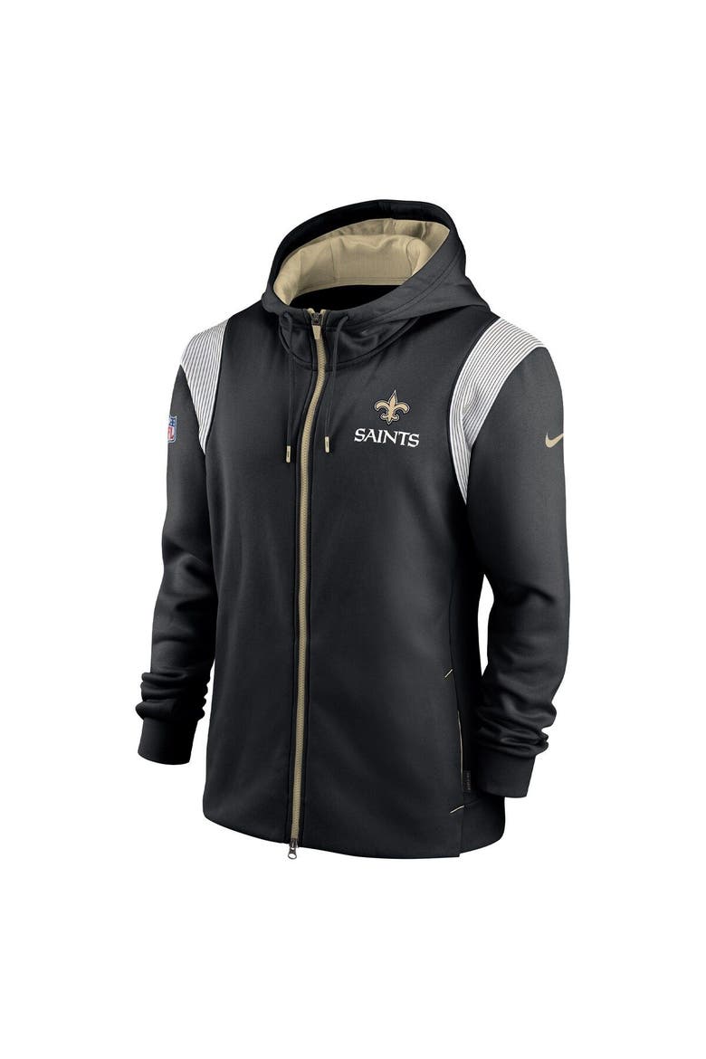 Men's Nike Black New Orleans Saints Performance Sideline Lockup Full-Zip Hoodie, Alternate, color, Black