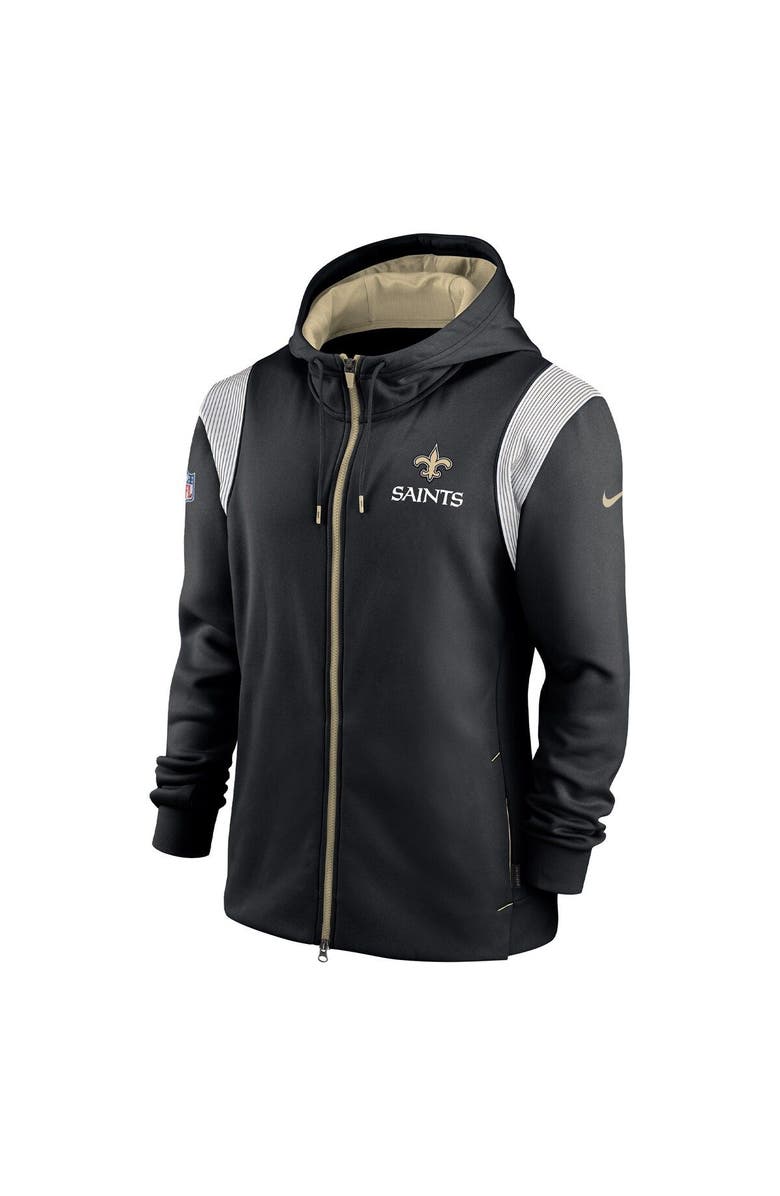 Nike Men's Nike Black New Orleans Saints Performance Sideline Lockup Full-Zip Hoodie, Alternate, color,