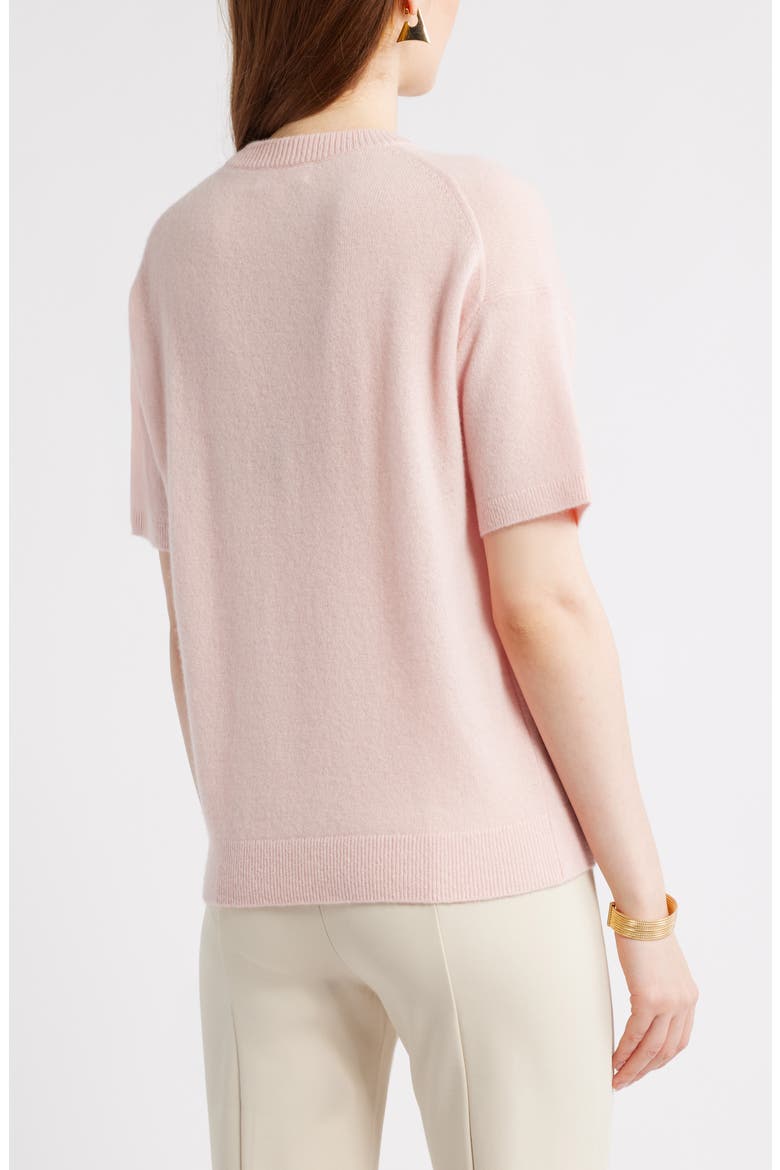 Short Sleeve Cashmere Sweater, Alternate, color, PINK DOGWOOD