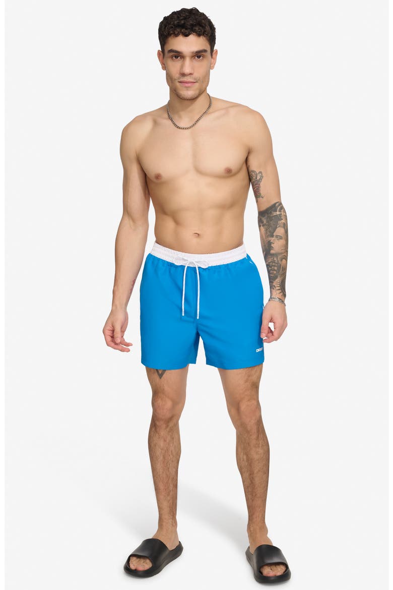 Two-Tone Swim Trunks, Alternate, color, BLUE