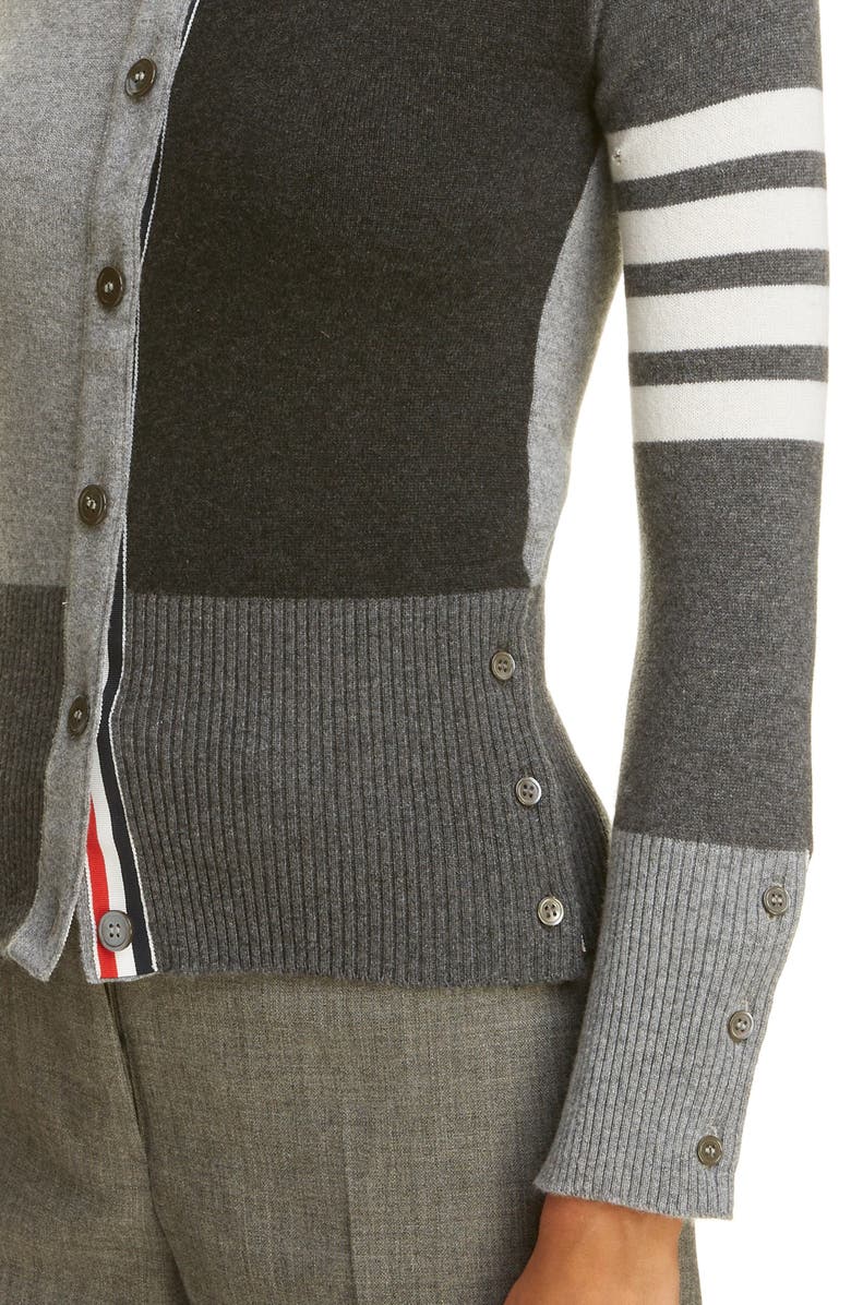 Thom Browne Colorblock Cashmere Cardigan, Alternate, color, 