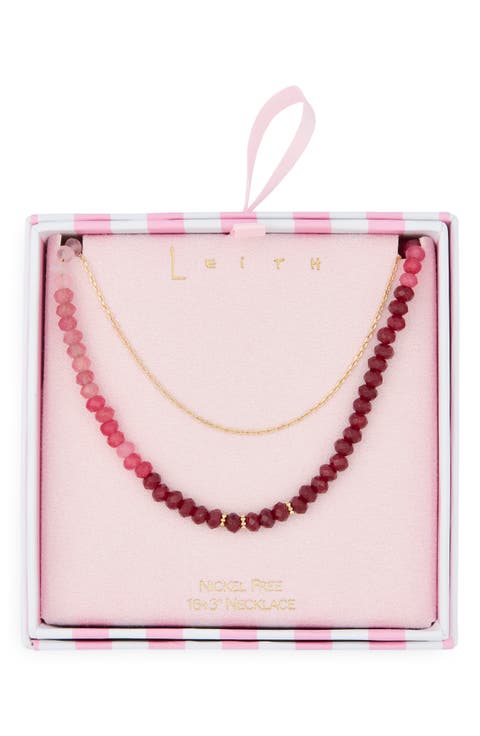 Ombré Beaded Layered Necklace