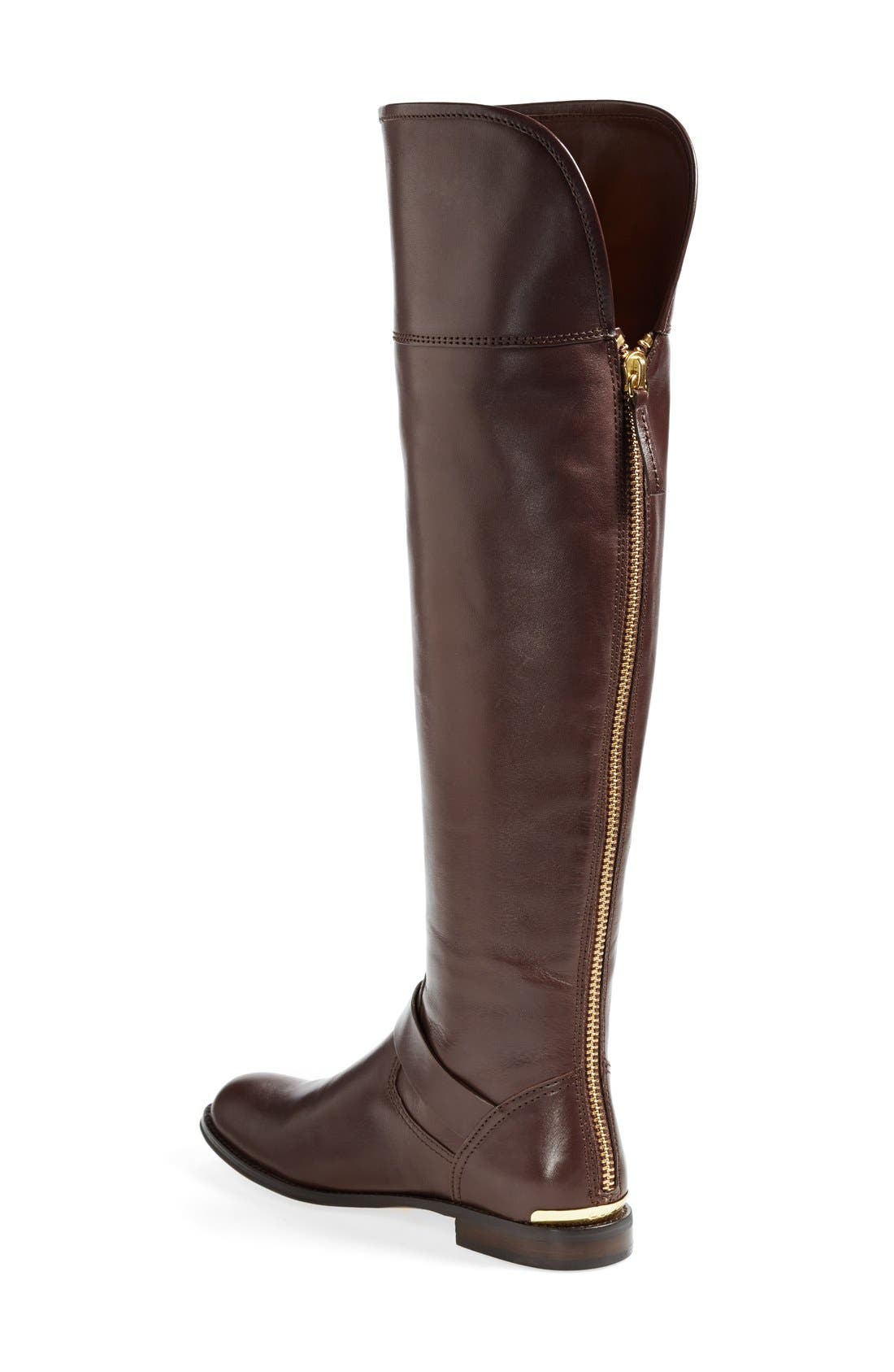 'Madeleine' Over the Knee Leather Boot, Alternate, color, CHESTNUT