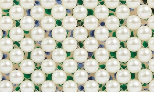 Lk Bennett Mini Faux Pearl Tote In Multi Green