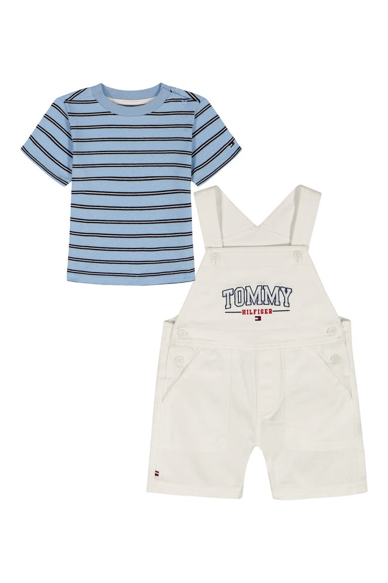 Stripe T-Shirt & Shortalls Set, Main, color, 64497-ASSORTED
