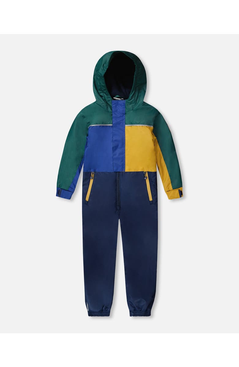 Deux par Deux Kids Mid-Season Colorblock One-Piece Outerwear, Main, color, Navy Colorblock