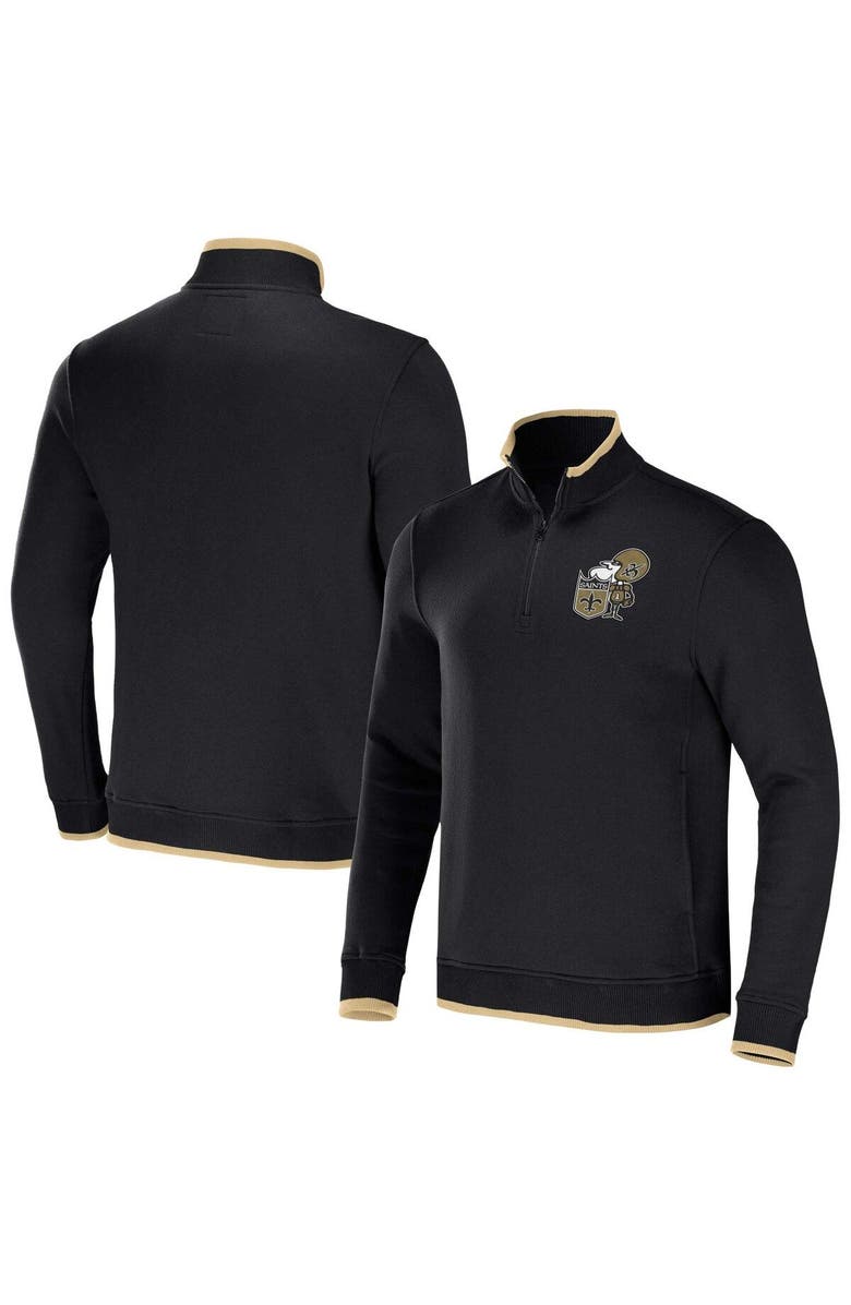 NFL X DARIUS RUCKER Men's NFL x Darius Rucker Collection by Fanatics Black New Orleans Saints Logo Quarter-Zip Top, Main, color, Black