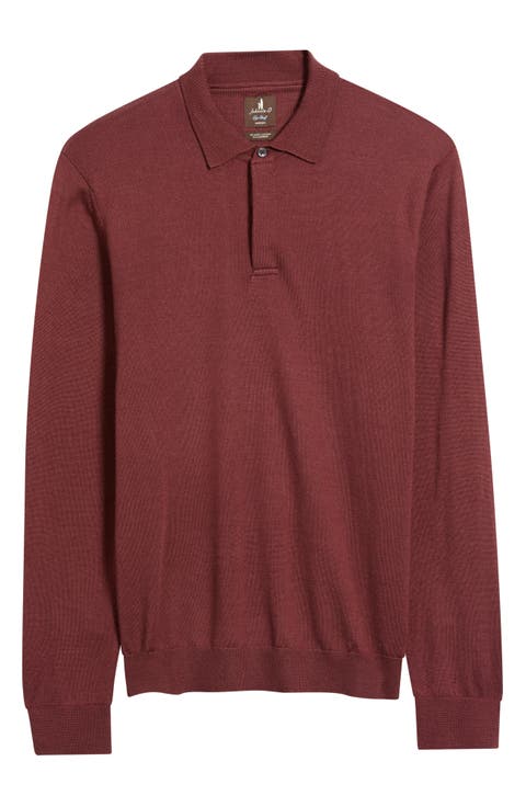 Merino Wool Blend Polo Sweater