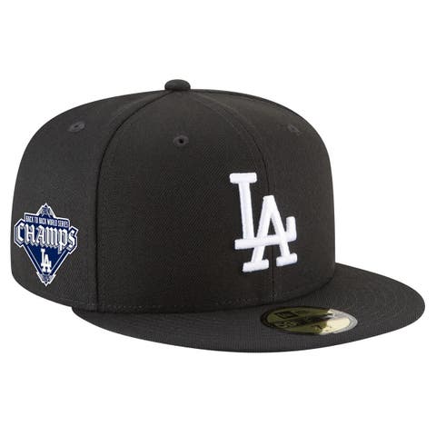 Men's New Era Black Los Angeles Dodgers 2024/25 Back-to-Back Champions Diamond Side Patch 59FIFTY Fitted Hat