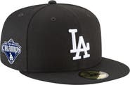 New Era Men's New Era Black Los Angeles Dodgers 2024/25 Back-to-Back Champions Diamond Side Patch 59FIFTY Fitted Hat