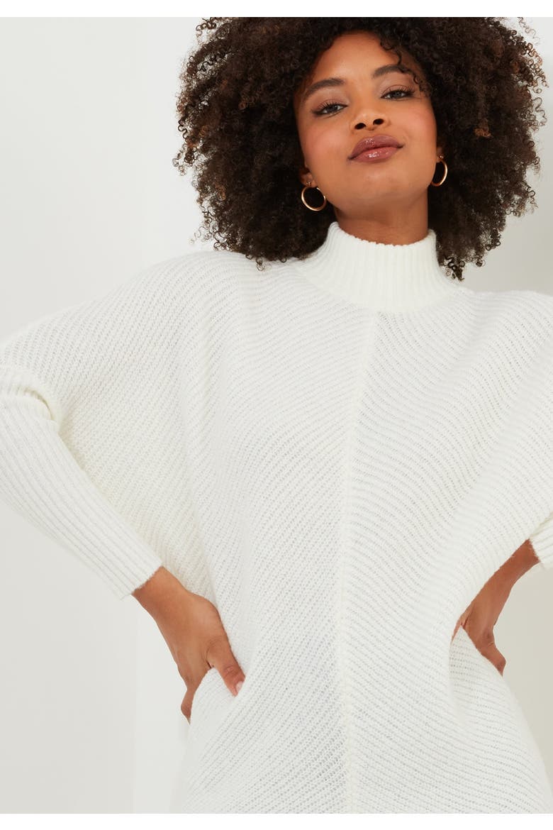 Mockneck Rib Sweater, Alternate, color, CREAM