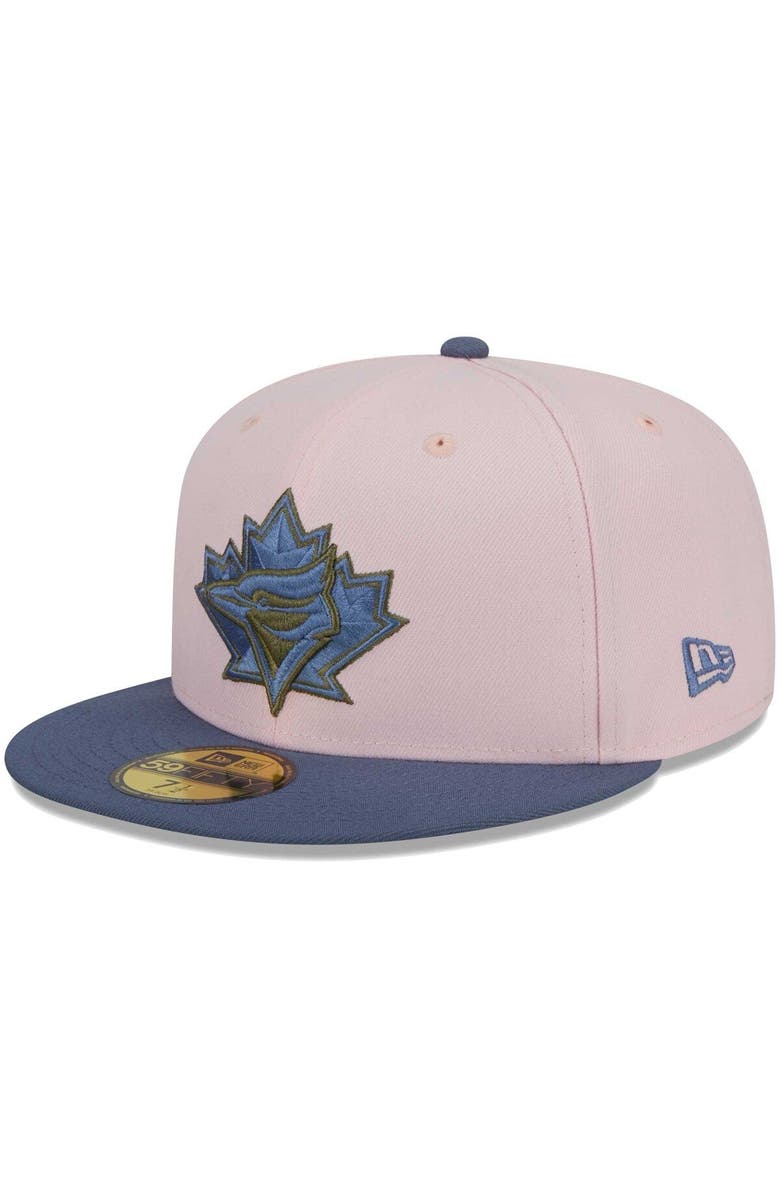 New Era Men's New Era Pink/Blue Toronto Blue Jays  Olive Undervisor 59FIFTY Fitted Hat, Alternate, color, 
