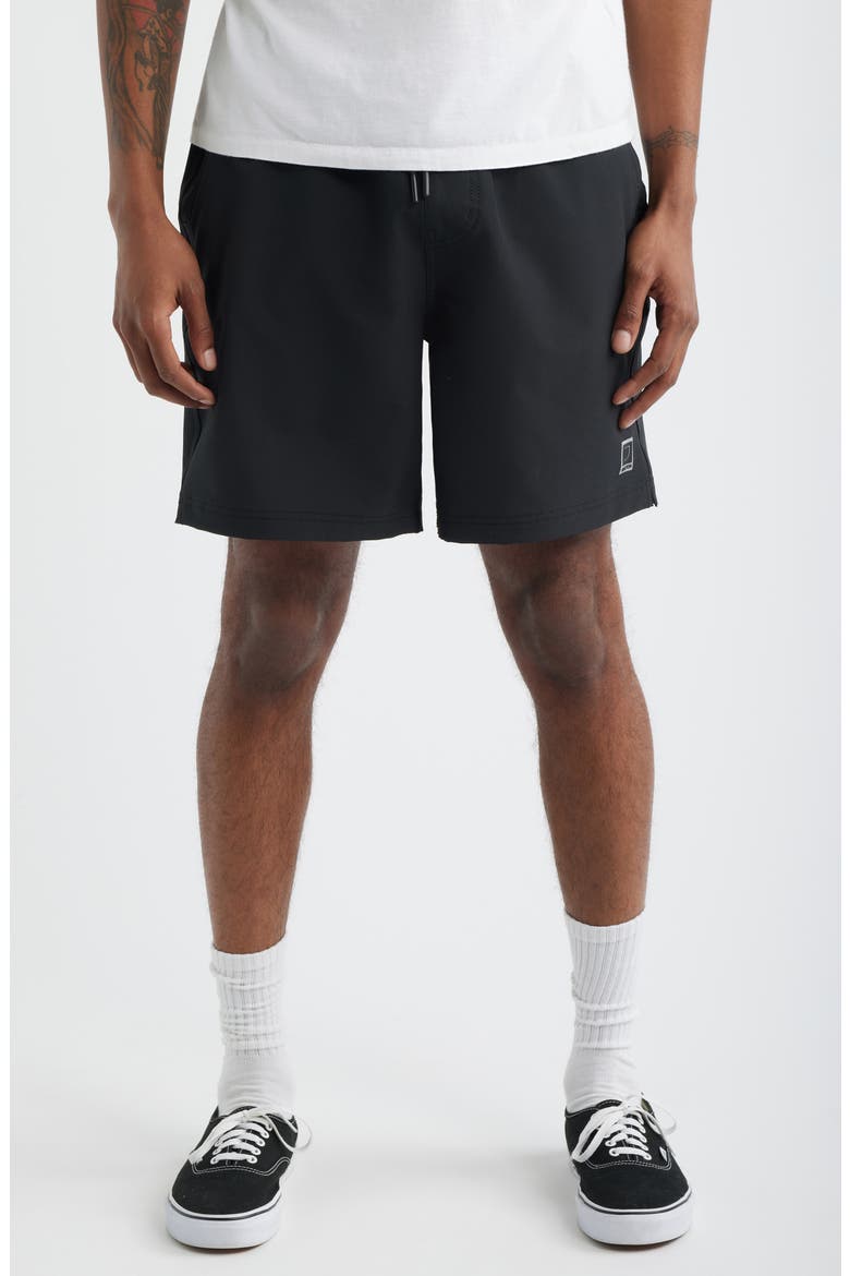 Journey Active Water Repellent Performance Shorts, Main, color, BLACK