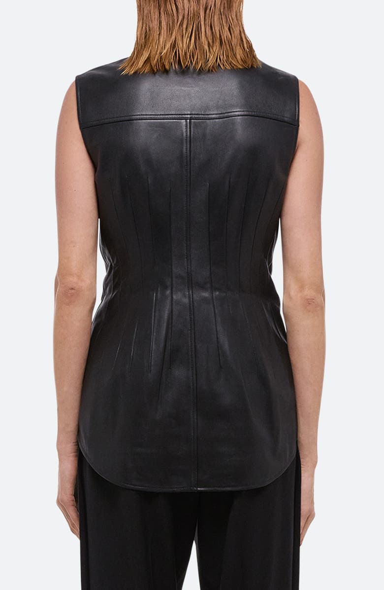 Helmut Lang Le Darted Sleeveless Leather Shirt, Alternate, color,