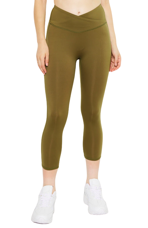 Kancan Venus Mid Rise Active Leggings In Green