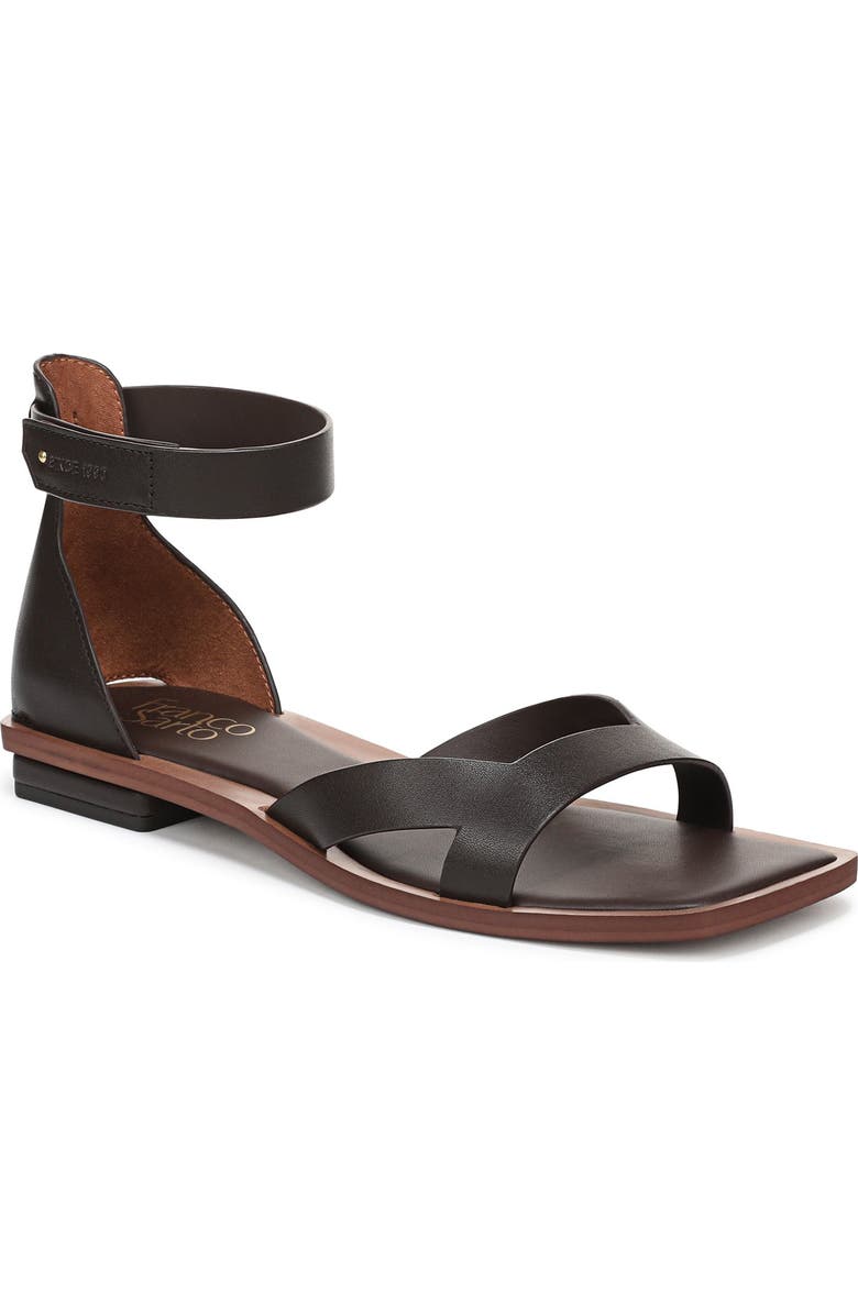 Franco Sarto Elisa Ankle Strap Sandal, Main, color, Chocolate Brown
