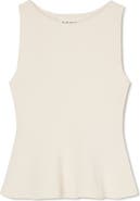 Róhe Sculptural Rib Organic Cotton Peplum Sweater