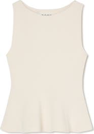 Róhe Sculptural Rib Organic Cotton Peplum Sweater