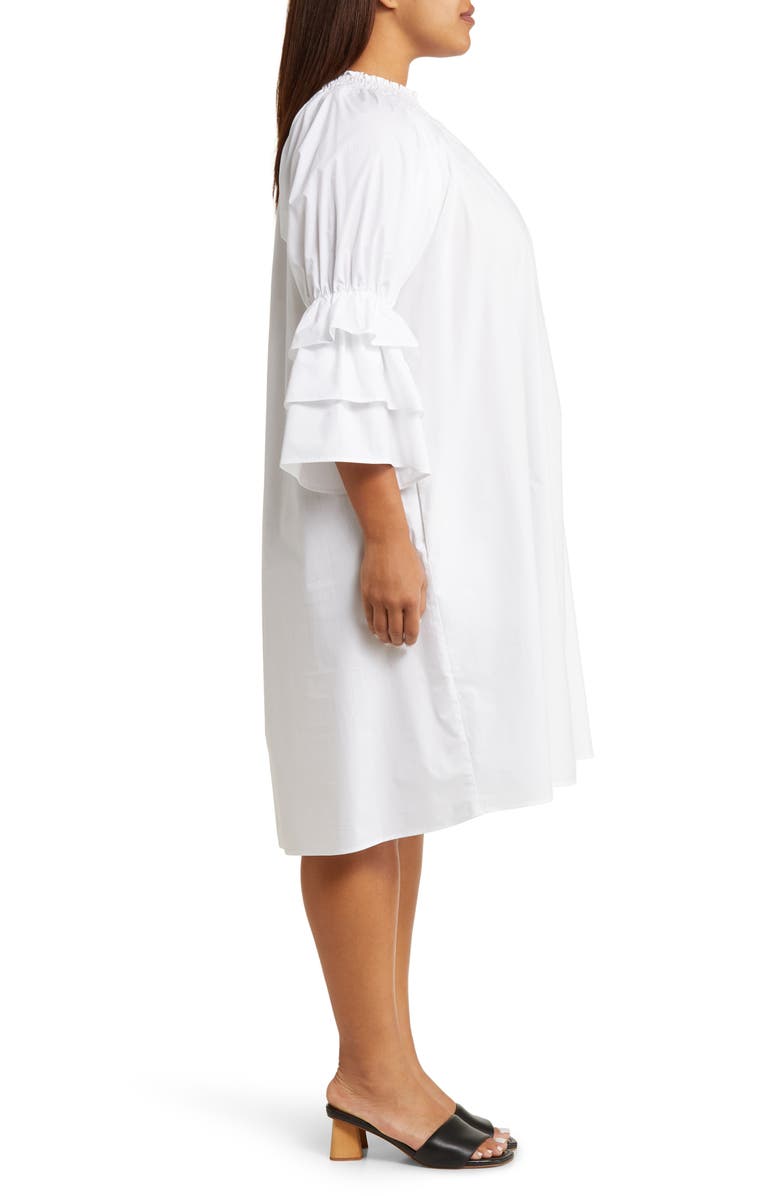 HARSHMAN Daphne Ruffle Cuff Cotton Poplin Dress, Alternate, color,