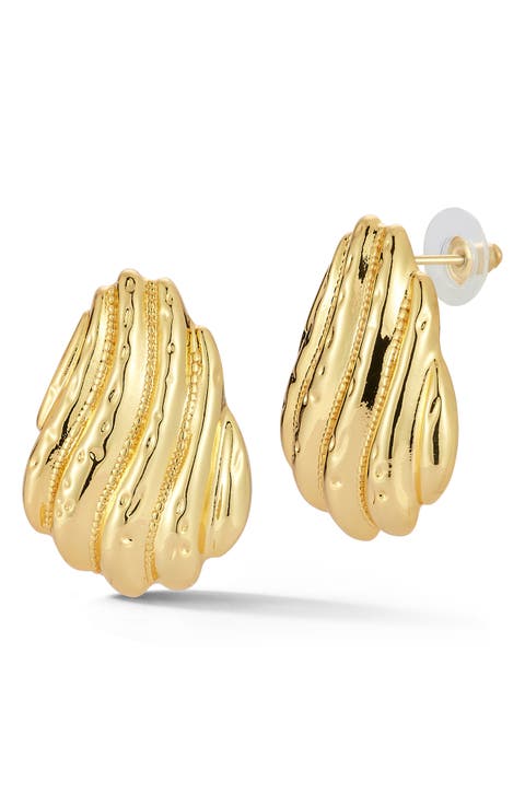 Textured Shell Stud Earrings