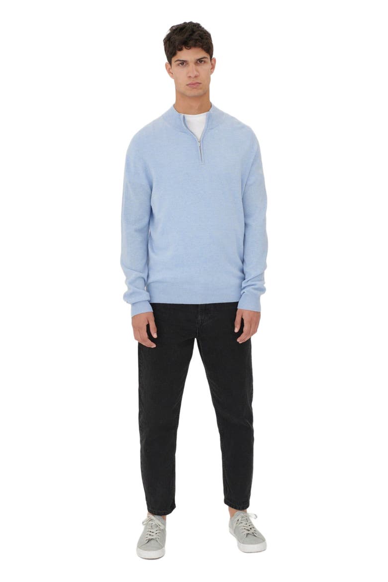 Essential Half-Zip Cashmere Sweater, Main, color, light blue