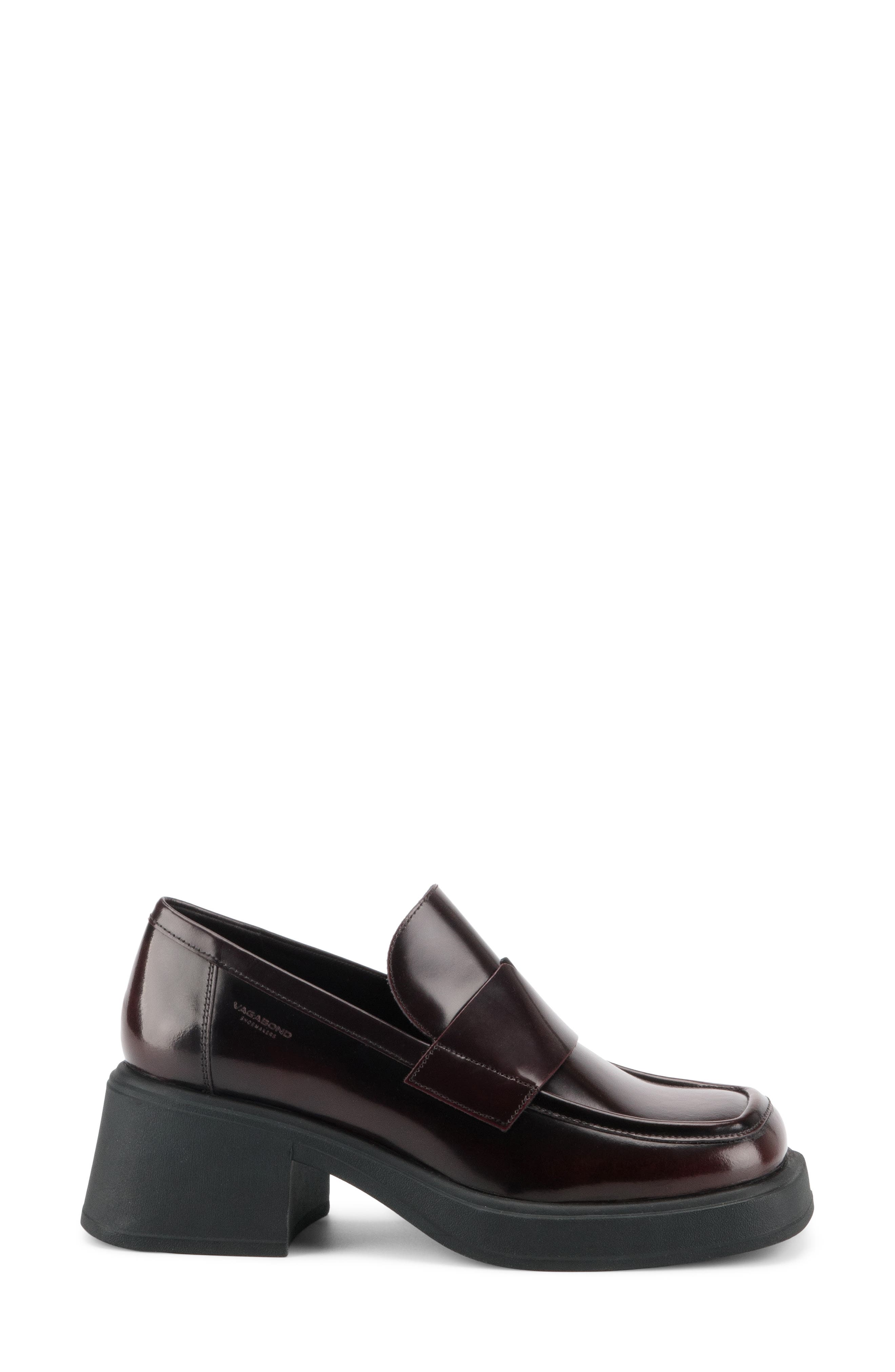 Dorah Block Heel Platform Loafer, Alternate, color, DARK BORDO