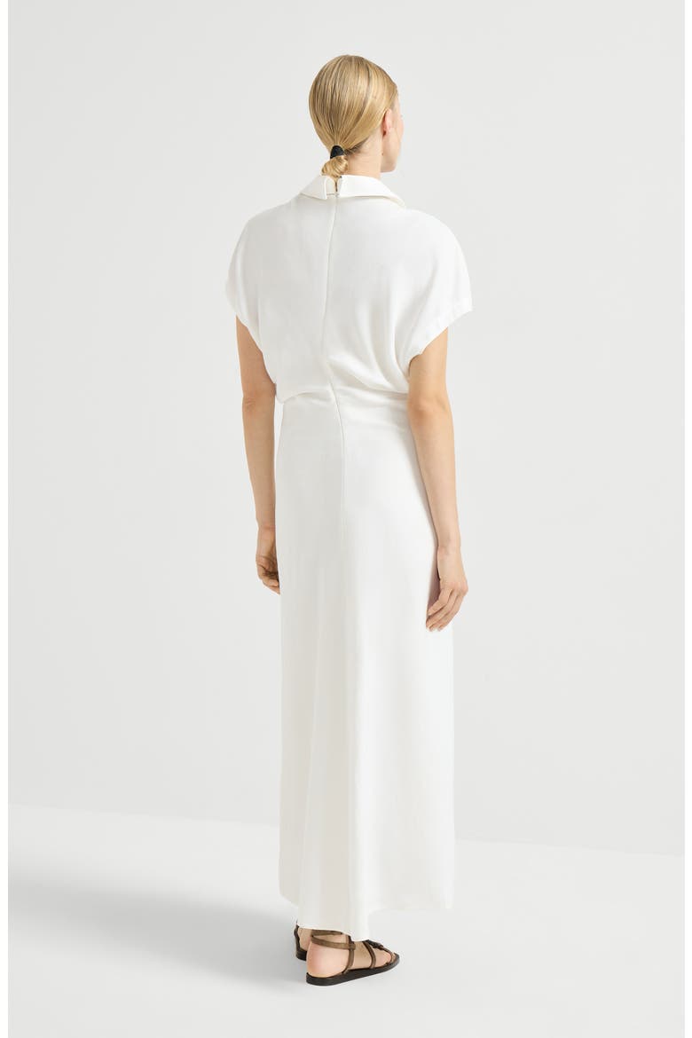 Twill dress with monili, Alternate, color, White