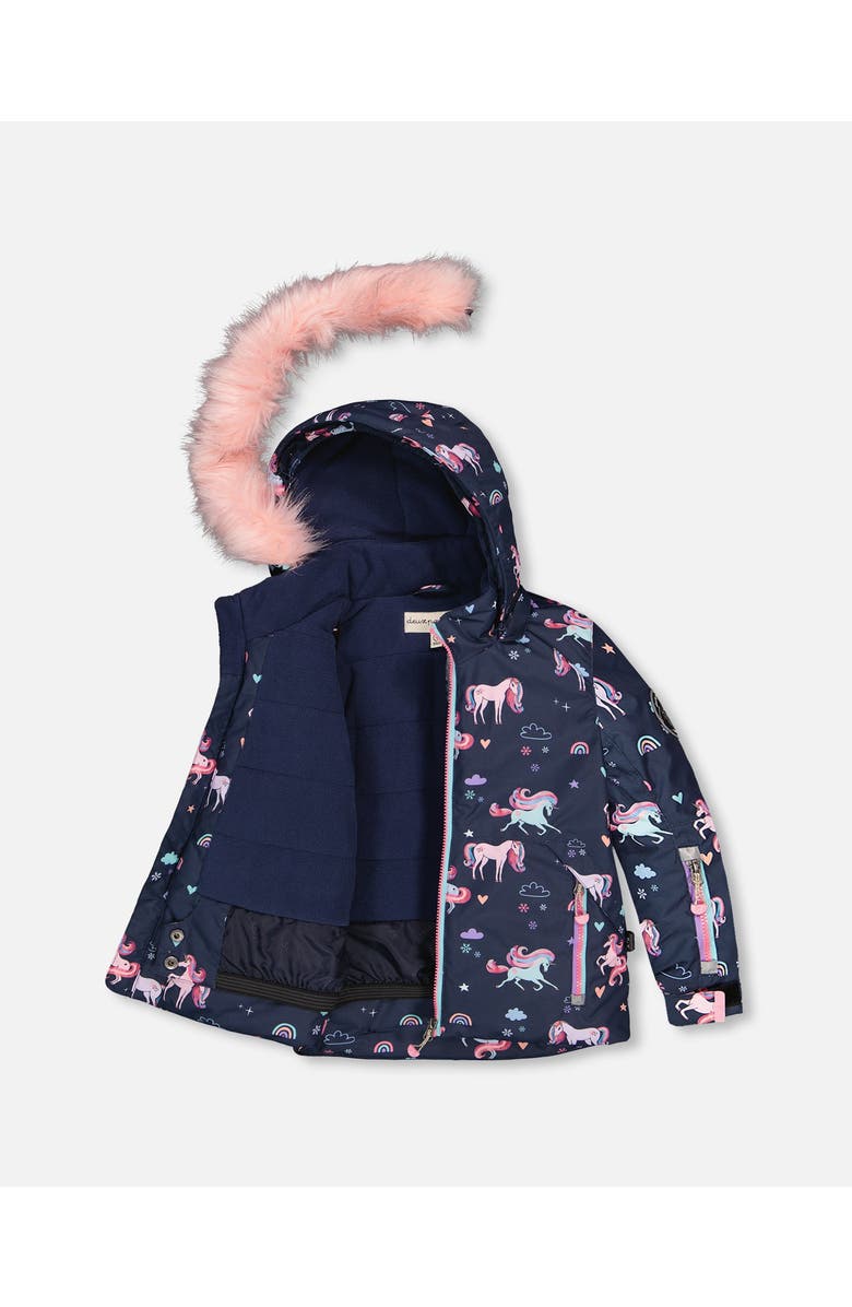Deux par Deux Two-Piece Play Snowsuit Unicorn, Alternate, color, Navy
