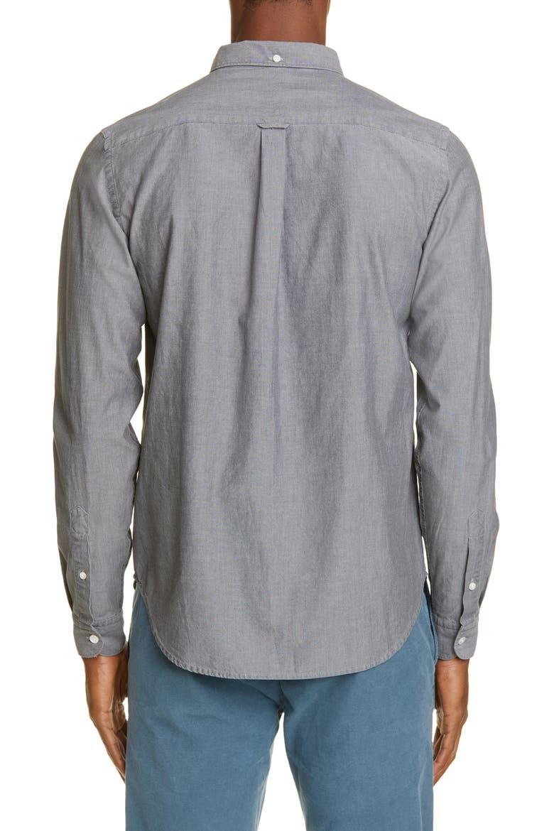 Chambray Button-Down Shirt, Alternate, color, CEMENT