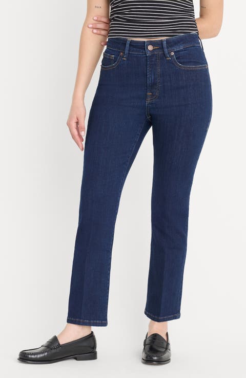 Good Petite High Waist Straight Leg Jeans