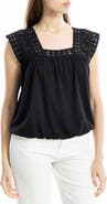 MAX STUDIO Open Stitch Square Neck Top