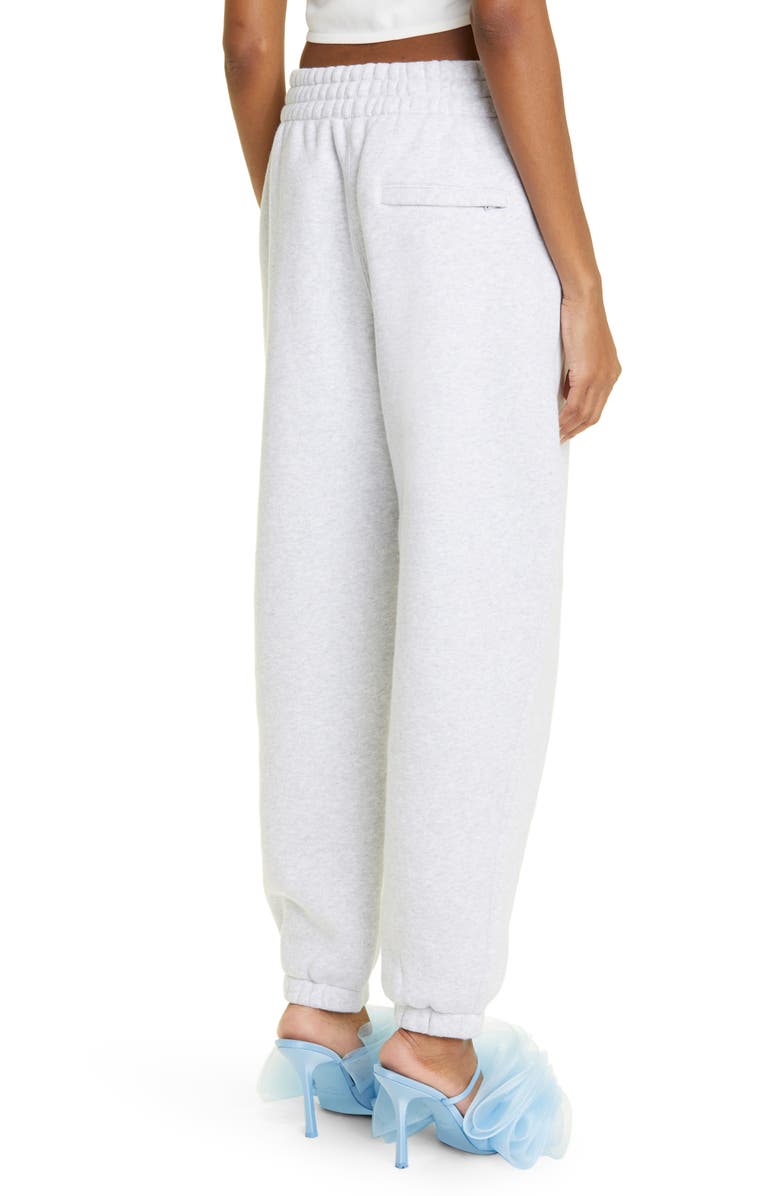 Alexander Wang Puff Logo Structured Terry Sweatpants, Alternate, color, Light Heather Grey