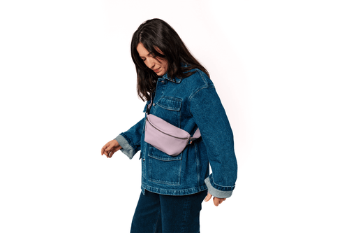 Kibou Wallet Bag Vegan Leather Crossbody Fanny Pack In Lilac