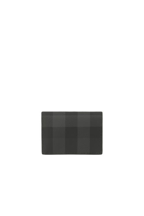 Burberry Check Folding Card Case In Gray