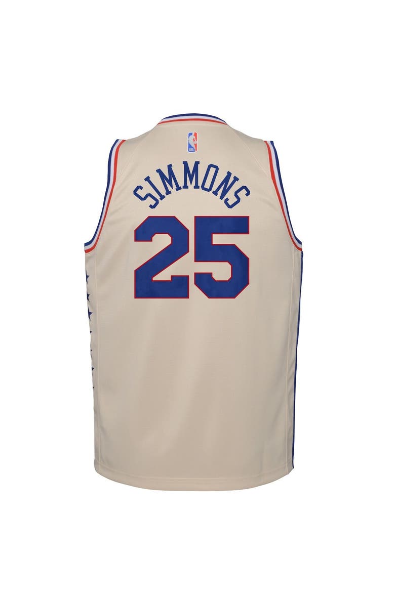 Nike Youth Nike Ben Simmons Cream Philadelphia 76ers 2020/21 Swingman Player Jersey - Earned Edition, Alternate, color, 