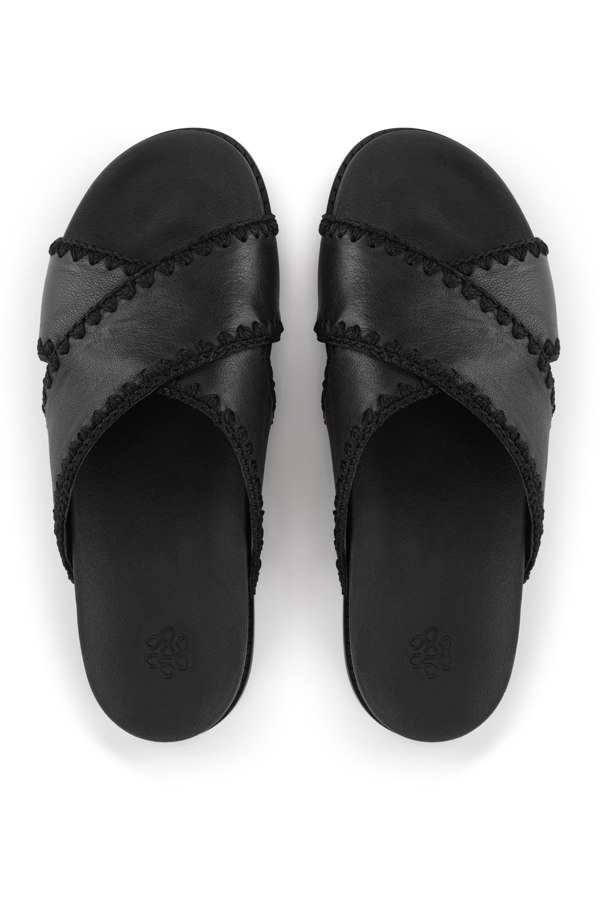 The Sak Penelope Leather Slip On Sandal, Alternate, color, Black