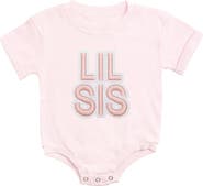 Sweet Wink Lil Sis Embroidered Patch Short Sleeve Romper